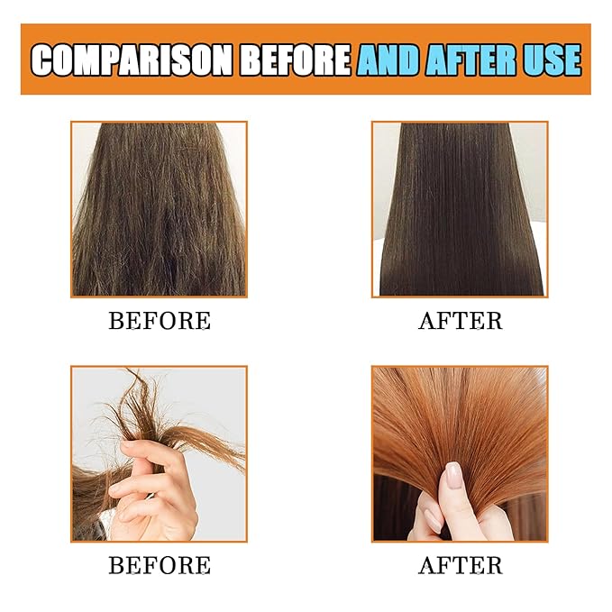 Keratin Hair Serum for - Heat Protectant with Castor Oil Treatment for Frizzy, Dry & Damaged Hair - Nourishes and Repairs Hair for Shine and Softness