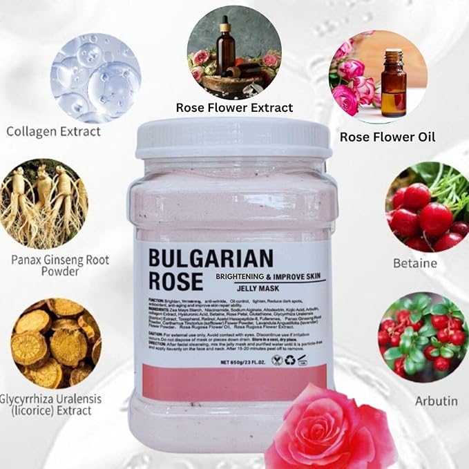 Luxury Rose Facial Mask, Anti-Acne Skin Rejuvenation Mask for Oily and Combination Skin, Jelly mask for professionals, hydrojelly masks, Jelly Face Mask(Rose)
