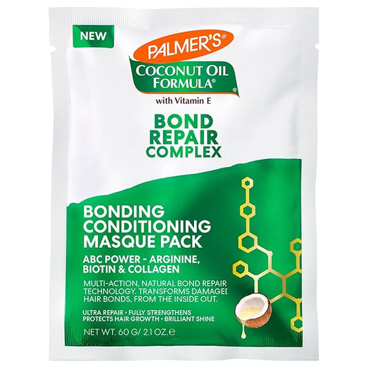 Palmer's Amino Bonding Complex Hair Mask, Intense Conditioning Masque Pack with Coconut Oil & Vitamin E, Heat Protectant, Anti Frizz, Adds Shine, Protects Hair Growth, All Hair Types, 2.1 oz packette
