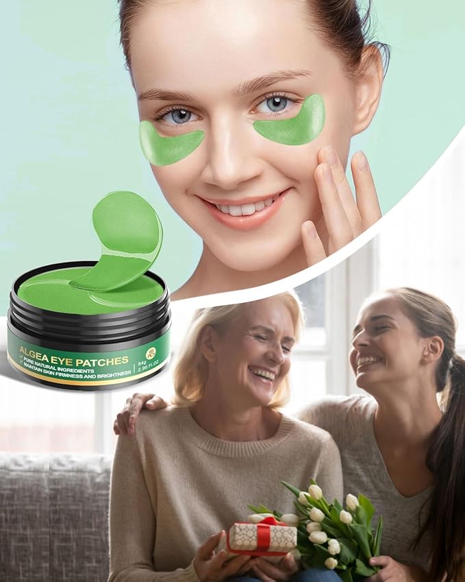 120 Pcs Chlorella Eye Patches,Collagen Under Eye Mask for Puffy Eyes & Dark Circles, Combat Fine Lines and Wrinkles,Non-Irritating Under Eye Patches