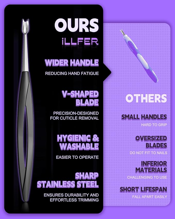 Cuticle Remover Cutter Fork for Cuticle, Hangnail, Side Nails