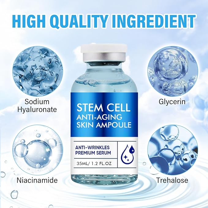 Stem Cell Anti-Aging Serum - Firm, Hydrate, and Renew Your Skin for a Youthful Glow,Strengthens and Moisturises Skin, Micro needling Serum Use with and without Micro Needling