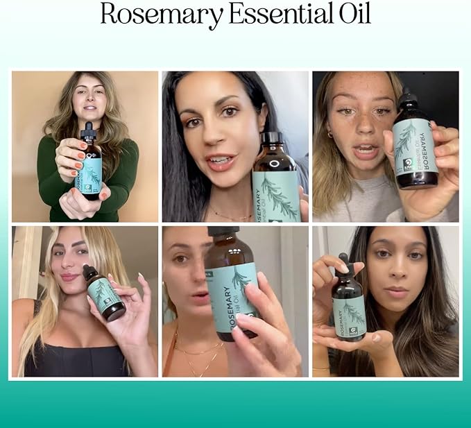 Pure Rosemary Essential Oil Bulk Size - Undiluted Rosemary Oil for Hair Skin and Nails and Refreshing Aromatherapy Oil for Diffusers - Cleansing Rosemary Essential Oil for Dry Scalp Care 8oz