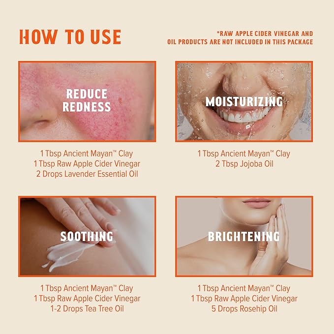 Kiss Ancient Mayan Indian Healing Clay, 100% Natural, For Deep Facial and Pore Cleansing, Deep Hair Conditioning (16 oz.)