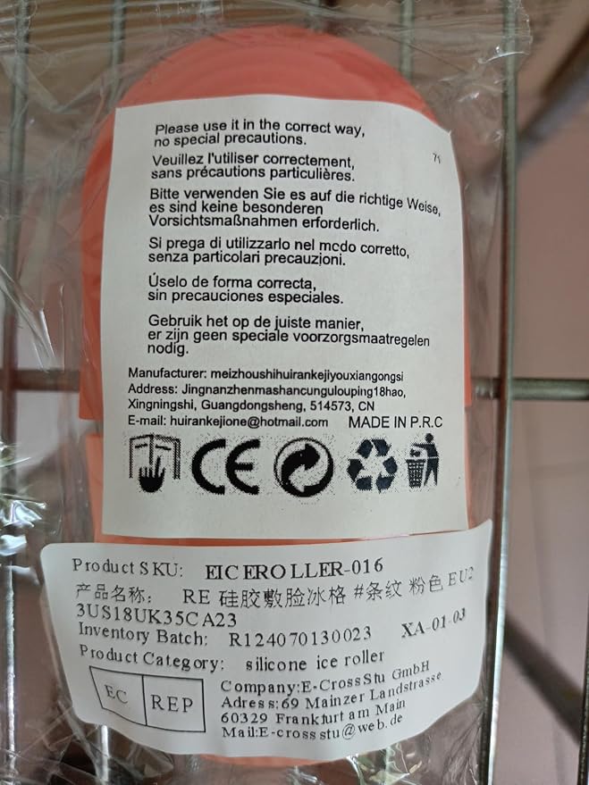 Ice Face Roller, Reusable Silicone Mold Face Massage Eye Facial Beauty Skin Care Tools Apply Ice for Shrink Pores Anti Wrinkle Reduce Puffiness Improve Skin Elasticity, Striped, Pink