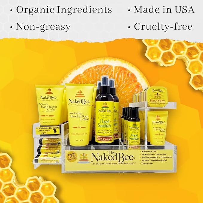 The Naked Bee Orange Blossom Honey Collection, Hand and Body Lotion 3 Piece Gift Set