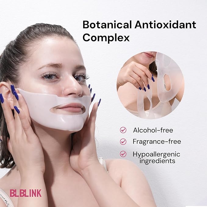 Hydrogel Collagen Face Mask 34g x5 Sheets– 8D Hyaluronic Acid + SYNE-AKE Peptide, Anti-Aging Jelly Sheet for Deep Hydration, Pore Tightening, Sensitive Skin Safe, 1 Mask = 1 Ampoule
