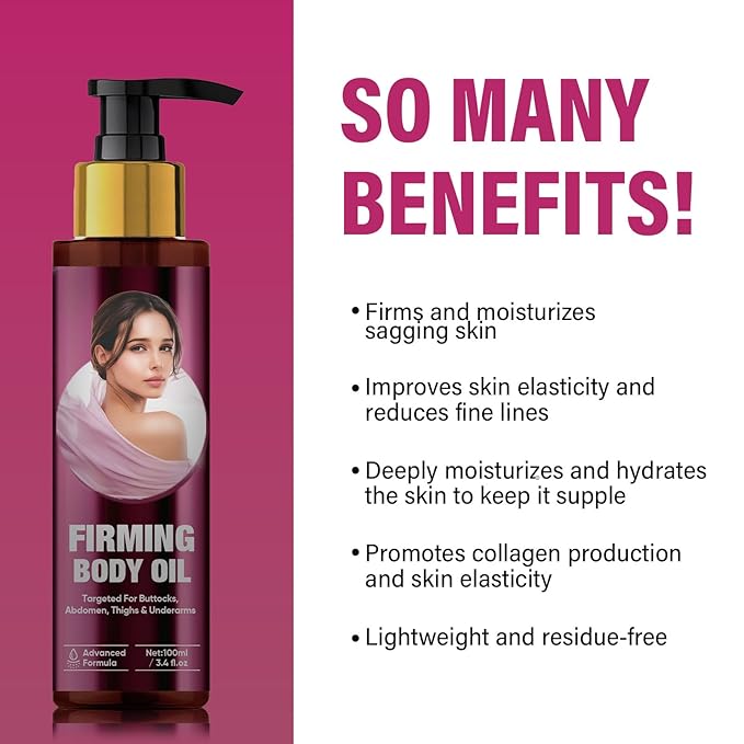 Yakitoko Body Firming Oil, Hydrating and Firming Skin Oil for Arms, Chest, Thighs and Tums, Gentle Formula, Quick Absorption, Suitable for Full Body Use