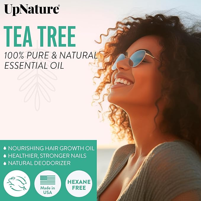 UpNature Tea Tree Oil - 100% Natural Tea Tree Essential Oil for Skin, Hair & Nails, 2oz