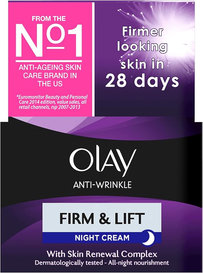 Olay Anti-Wrinkle Firm and Lift Night Cream for 40+, 1.7 Ounce