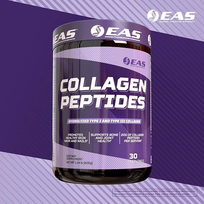 Experimental and Applied Sciences Collagen Peptides Powder | Hydrolyzed Type I & III | for Healthy Hair, Skin, & Nails | Bone & Joint Health | 20g Collagen Per Serving | 30 Servings (Unflavored)