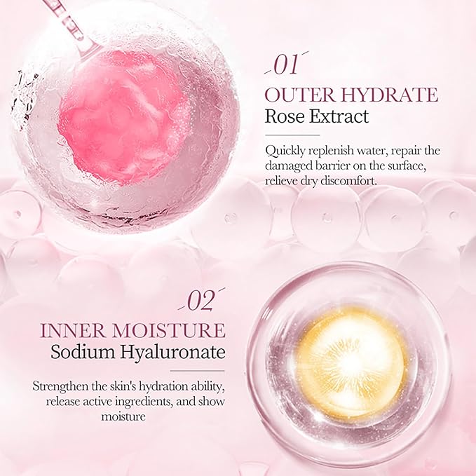 BIOAQUA Facial Mask Firming Deeply Nourish Moisturizing 98% Natural Extract Hydrating Face Mask 5PCS Set (Rose Extract (Anti-Oxygen))