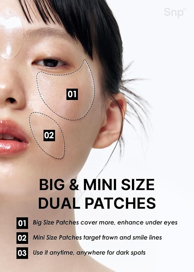 SNP [K Beauty Glutathione Dark Zero Toning Eye Patch | Nourishing Under Eye Patches for Blemishes and Dark Spots | Under Masks for Puffy Eyes and Dark Circles | Korean Skincare | 60 Patches