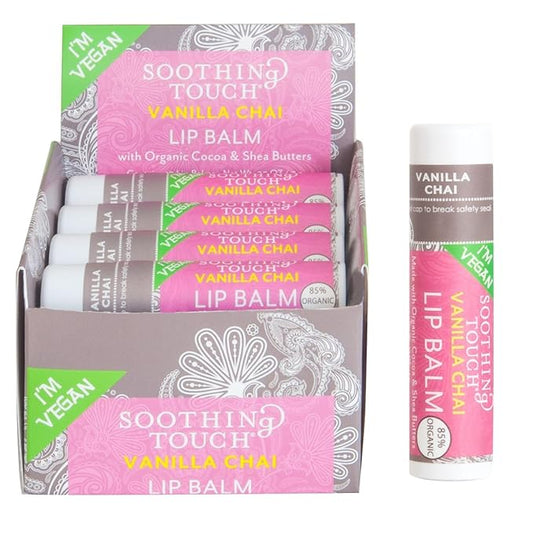 Soothing Touch Lip Balm - Vegan Vanilla Chai - Case of 12-0.25 oz