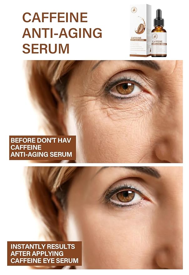 Caffeine Eye Serum Under Eye Treatment Serum for Moisturizing Anti-Aging Brightening Eye Serum, Caffeine Cream for Wrinkles, Dark Spots and Dark Circles Beauty Skin Care