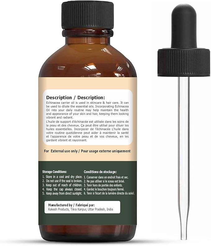 Echinacea (Echinacea angustifolia) Oil | Pure & Natural Carrier Oil for Skincare and Hair Care - 30ml/1.01fl oz