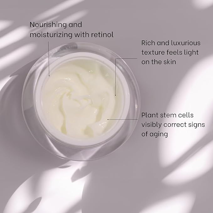 Powerful Anti-Aging Night Cream w/Apple Stem Cells, Retinol, Collagen, Niacinamide, Hyaluronic Acid & Vitamin C, 5-in-1 Face Cream for Women|Men - 1.7 oz.