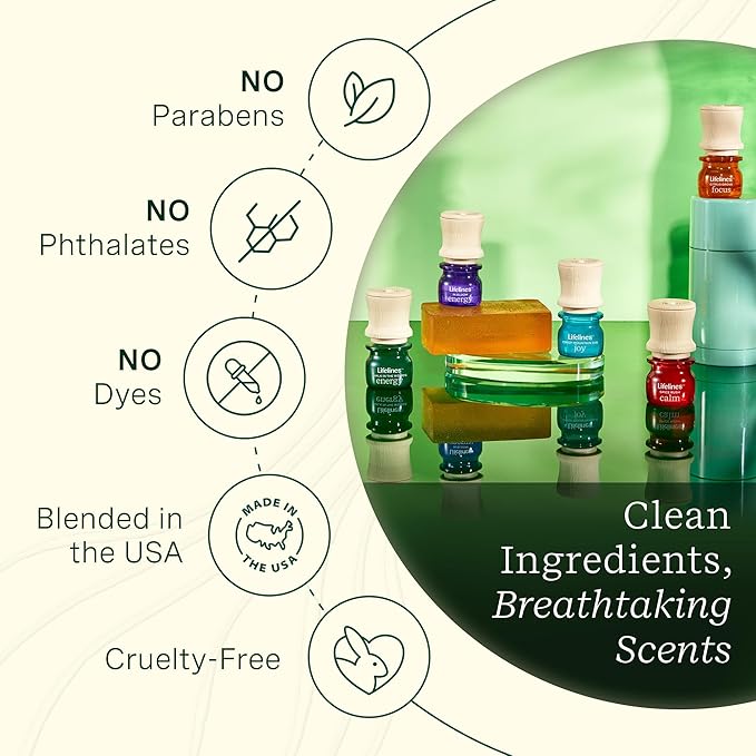 Lifelines Essential Oil Blends, 2-Pack - Blended Essential Oils with Mess-Free Precision Pump for Aromatherapy Diffusers - Long-Lasting Scented Fragrance - in Bloom (Joy & Energy)