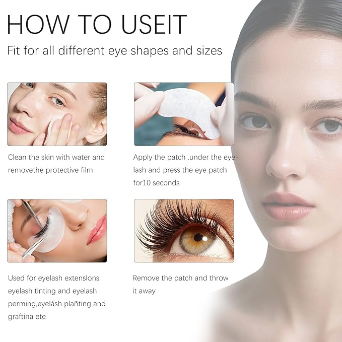 50 Pair V Shape Under Eye Gel Pads Hydrogel Eye Patches For Eyelash Extension, Lint Free Under Hydrogel Eye Mask Pads Lash Extension Supplies