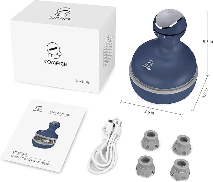 COMFIER Cordless Electric Scalp Massager with Mutlti-Modes Vibration, Handheld Cat Head Massager for Pets, Portable Dog Head Massage for Deep Clean and Stress Relax