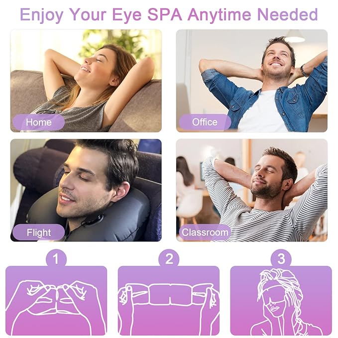 Steam Eye Mask for Dry Eyes, 18-Packs Eye Mask for Dark Circles and Puffiness, Self Heating Gentle Steam Warm Eye Mask for Relief Eye Fatigue, Lavender Scents