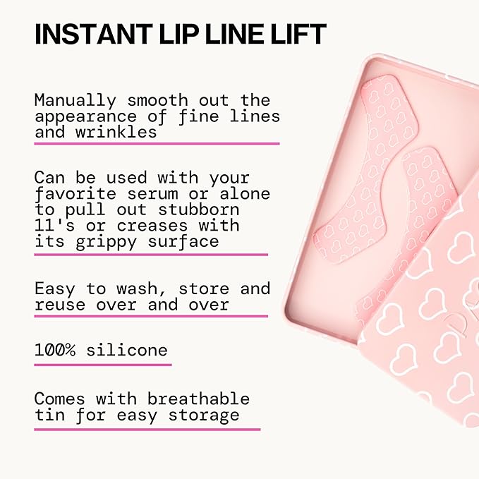 Pacifica Beauty Reusable Lip Line Mask, Skincare, Silicone Mask, For Fine Lines and Wrinkles, Lift and Firm, Pair with Serum, Storage Tin Included, Skin Care, Face Masks Skincare, Vegan, 2 Pieces