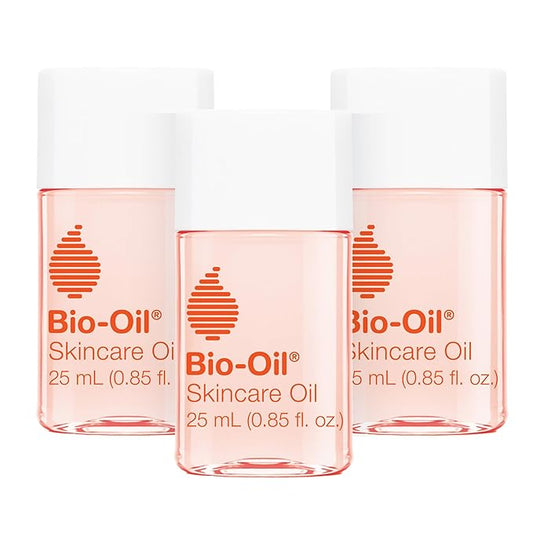 Bio-Oil Skincare Body Oil Serum for Scars and Stretch Marks, Face and Body Moisturizer with Vitamin E & A for Sensitive Dry Skin, Dermatologist Recommended, Travel Size, .85 oz, Pack of 3