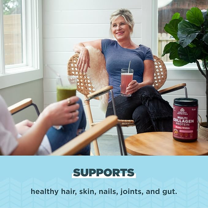 Ancient Nutrition Collagen Powder Protein, Multi Collagen Protein Beauty Within, Guava Passionfruit, with Vitamin C, Hydrolyzed Collagen Peptides Supports Healthy Skin and Nails, 18.3oz