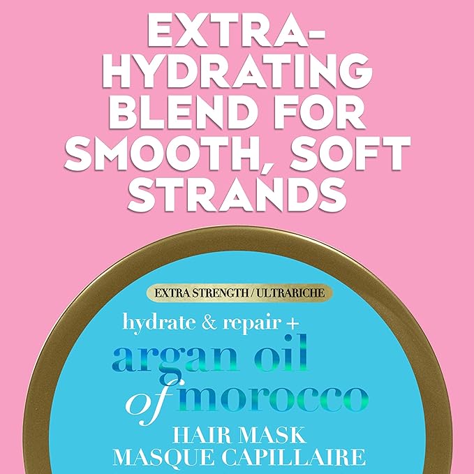 OGX Extra Strength Hydrate Repair + Argan Oil of Morocco Hair Mask Deep Moisturizing Conditioning Treatment, Citrus, 6 Ounce
