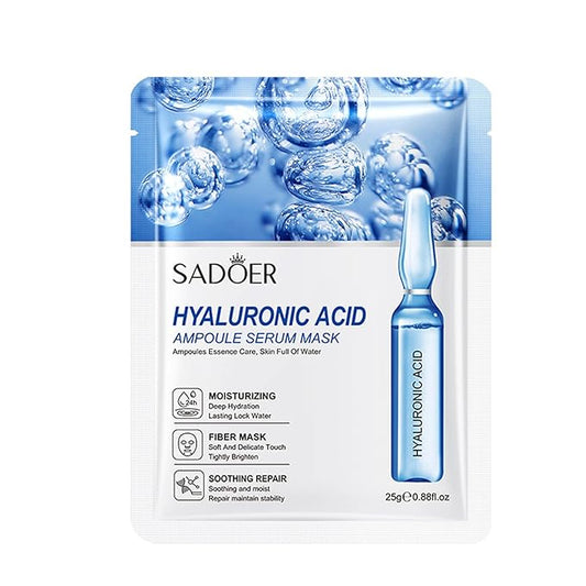 10pcs Hyaluronic Acid Hydrating Facial Mask Sheet Face Mask for Women Deep Moisturizing Skincare Facial Sheet Pack for All Skin(Blue)