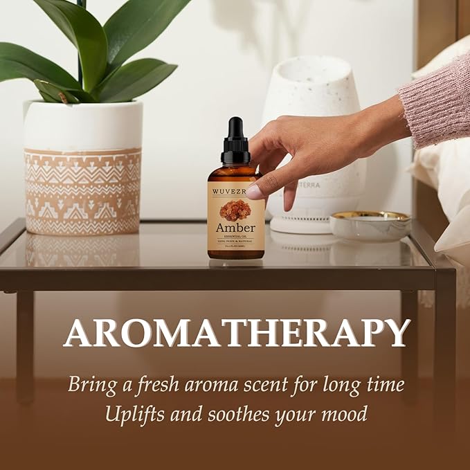 Amber Essential Oils 120ML, Pure Amber Essential Oil for Aromatherapy Diffuser - 4 Fl Oz
