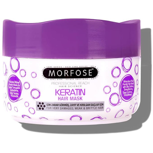 Morfose Keratin Hair Mask for Curls, Frizzy, Bleached Hair, Deep Conditioning with Improved Elasticity, 500ml