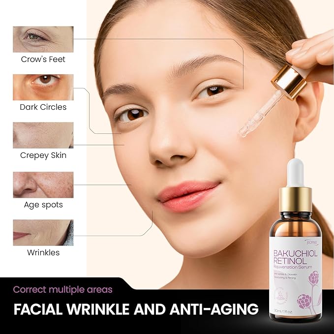 Bakuchiol Retinol Serum Alternative for Face: Bakuchiol Serum With Vitamin B5 and 2% Hyaluronic Reduce Black Spots Suitable for women and men