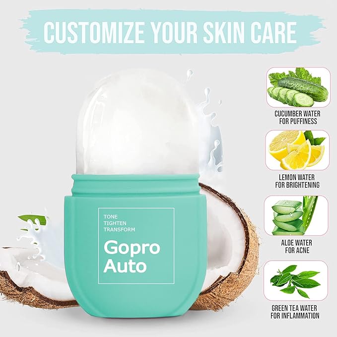 Cube Ice Roller for Face, Ice Facial Roller for Eyes Neck Naturally Tone and Tighten Skin, De-puff Eye Bags, Add a Healthy Glow Cryotherapy Enhance Skin Elasticity (sky blue）