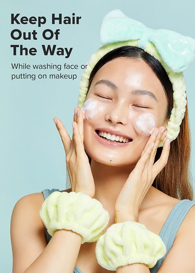 I DEW CARE Hydrogel Eye Patch - Starlit Kitten, 5 EA + Face Wash Headband & Scrunchie Set - Perfect Spa Pair, 1 Count Bundle