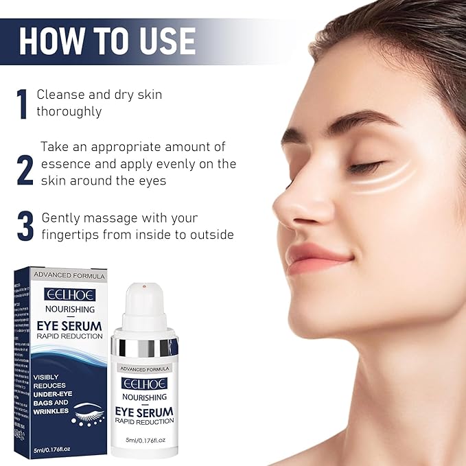 Rapid Reduction Eye Serum, Anti Aging Serum Visibly Reduces Under-Eye Bags, Sunlit Rose- Satin Finish, Nourishing Eye Serum, Suitable For All Skin Type(2PCS)