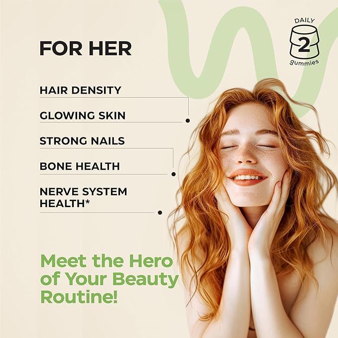 Biotin and Collagen Peptide Gummies for Hair Growth, Skin and Nails 12000 Mcg - Biotin Chewables with Keratin Max Strength - Beauty Gummies for Women and Men - Sugar Free, Non-GMO Gummy Supplement