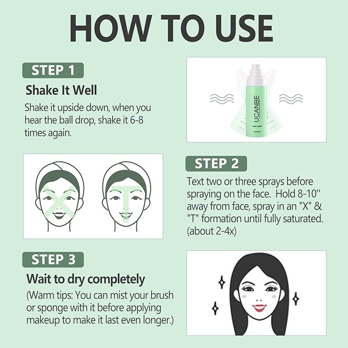 Dewy Makeup Setting Spray Kit-3.38 Fl oz Hydrating Illuminating Finishing Spray Lightweight Face Mist All Day Long Make up Fixer +2PCS Sponge Puff, Hydrate Skin for a Bright Look