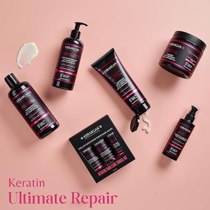 KERARGAN - Ultra Repairing Hair Mask with Keratin for Damaged and Stressed Hair - Strengthens, smooths, and protects - Sulfate-Free, GMO-Free, Mineral Oil-Free - 16.9 fl oz