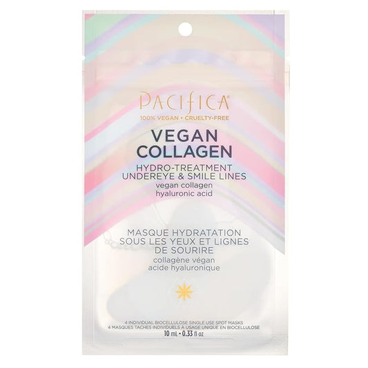 Pacifica Vegan Collagen Undereye & Smile Line Patches – Hydrating Hydro-Treatment Mask for Fine Lines & Wrinkles, Plumping Under Eye & Laugh Line Gel Pads, Unscented, 100% Vegan (2 Patches)