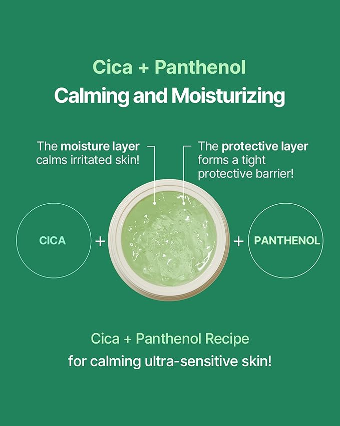 [K Beauty Snp] CICA Panthenol Moisturizing Cream | Overnight Face Cream | Soothing, Moisturizing, and Hydrating Facial Mask with Hyaluronic Acid | Korean Skin Care Overnight Moisturizer | 3.38 Fl Oz