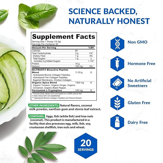 BioTrust Collagen Powder with Turmeric – 5 Types (I, II, III, V, X) – Turmeric Collagen Powder for Women & Men – Hydrolyzed Protein – Grass Fed Beef, Fish, Chicken, Eggshell Membrane (Golden Milk)