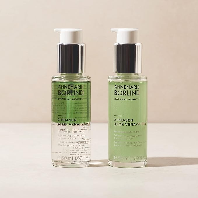 ANNEMARIE BÖRLIND - 2 Phase Aloe Vera Shake - Hyaluronic Acid + Aloe Vera + Black Currant Seed Oil For Soothed Skin - Soothing, Relaxing, Nourishing - 50ml