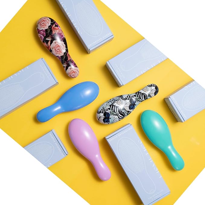 Supreme Brush + Cleaner, Gentle Detangling, Detangler Hair Brush for All Hair Types. For use on Wet or Dry Hair (Blue Butterfly)