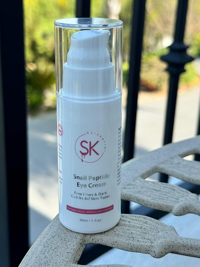 Snail Peptide Eye Cream with 73.7% Snail Mucin and Niacinamide- Brightening Korean Night Cream for Fine Lines and Dark Circles, 30ml / 1 FL Oz