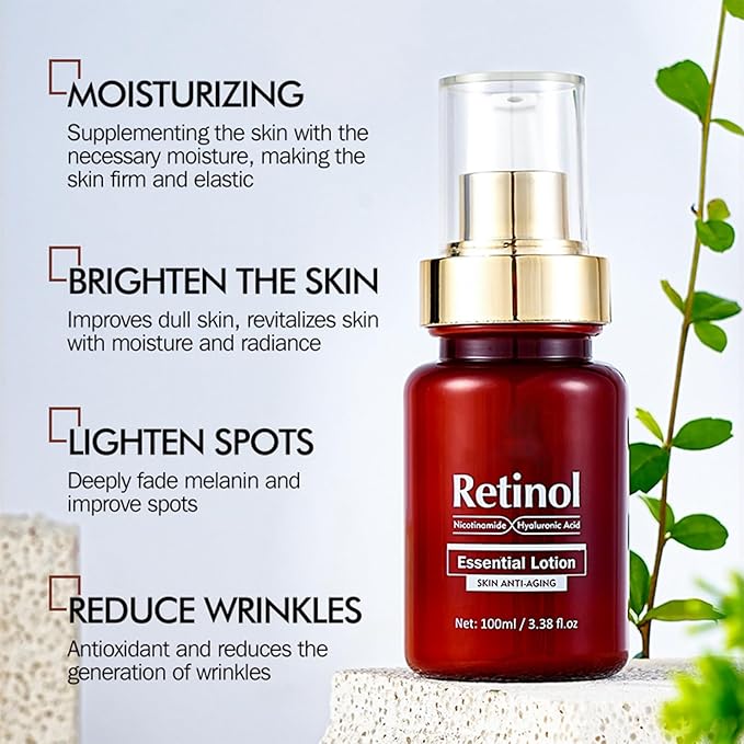 Retinol Skin Care Set, Stocking Stuffers for Women & Girls Gifts Facial Care Kit, Pamper Gifts For Teenage Girls Skincare Set For Glow& Moisturiser, Cleanser,Serum,Lotion,Eye Cream(4pcs)