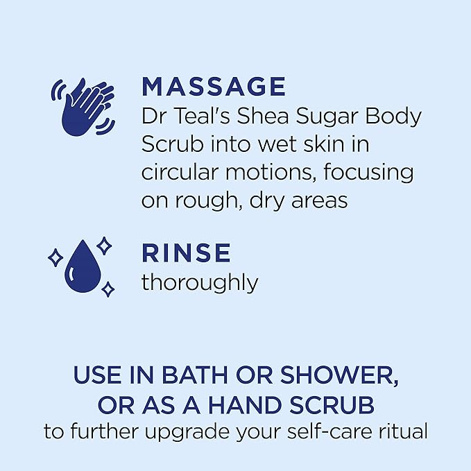 Dr Teal's Shea Sugar Body Scrub, Daytime/Nighttime with Vitamin C and Sleep Blend, 19 oz (Pack of 2)