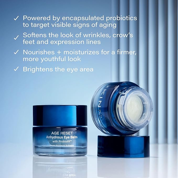 SKINN Age Reset Anhydrous Eye Balm with Probiolift - Firming Overnight Eye Balm Reduces Fine Lines, Wrinkles & Dark Circles - Anti-Aging Night Moisturizer with Probiotics Firms Skin