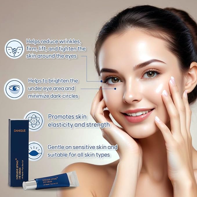 Danique Intensive Lifting Eye Cream – Peptide Phyto Stem Cell, Helps Improve Skin Appearance, Hydrates, and Smooths the Look of Fine Lines (20ml)
