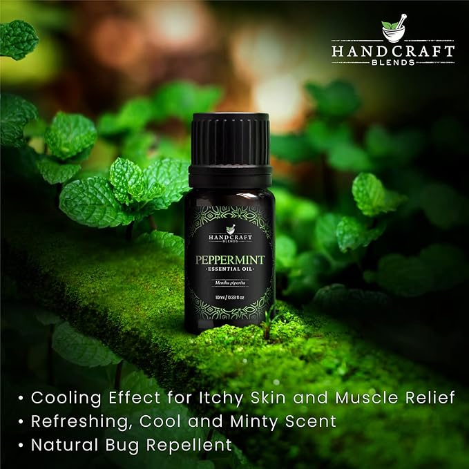 Handcraft Blends Peppermint Essential Oil - 0.33 Fl Oz - 100% Pure and Natural - Premium Grade Essential Oil for Diffuser and Aromatherapy